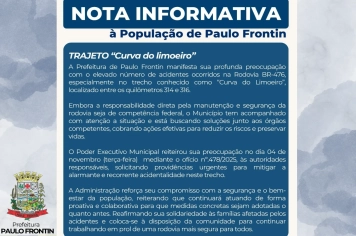Prefeitura de Paulo Frontin se mobiliza pela segurança na BR-476