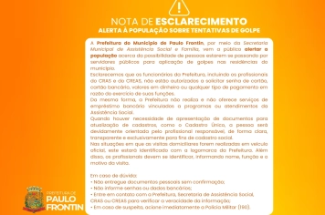 Alerta de golpe! Nota de esclarecimento!