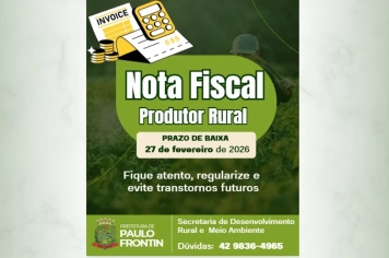 Notas de Produtor Rural vai até o dia 27 de fevereiro de 2026.