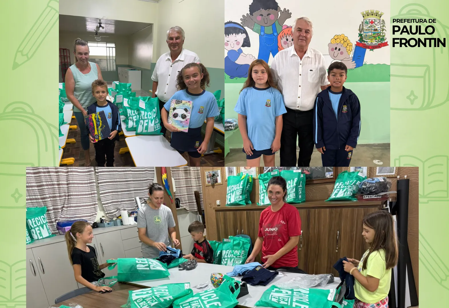 Entrega Kit Uniformes e materiais escolares!