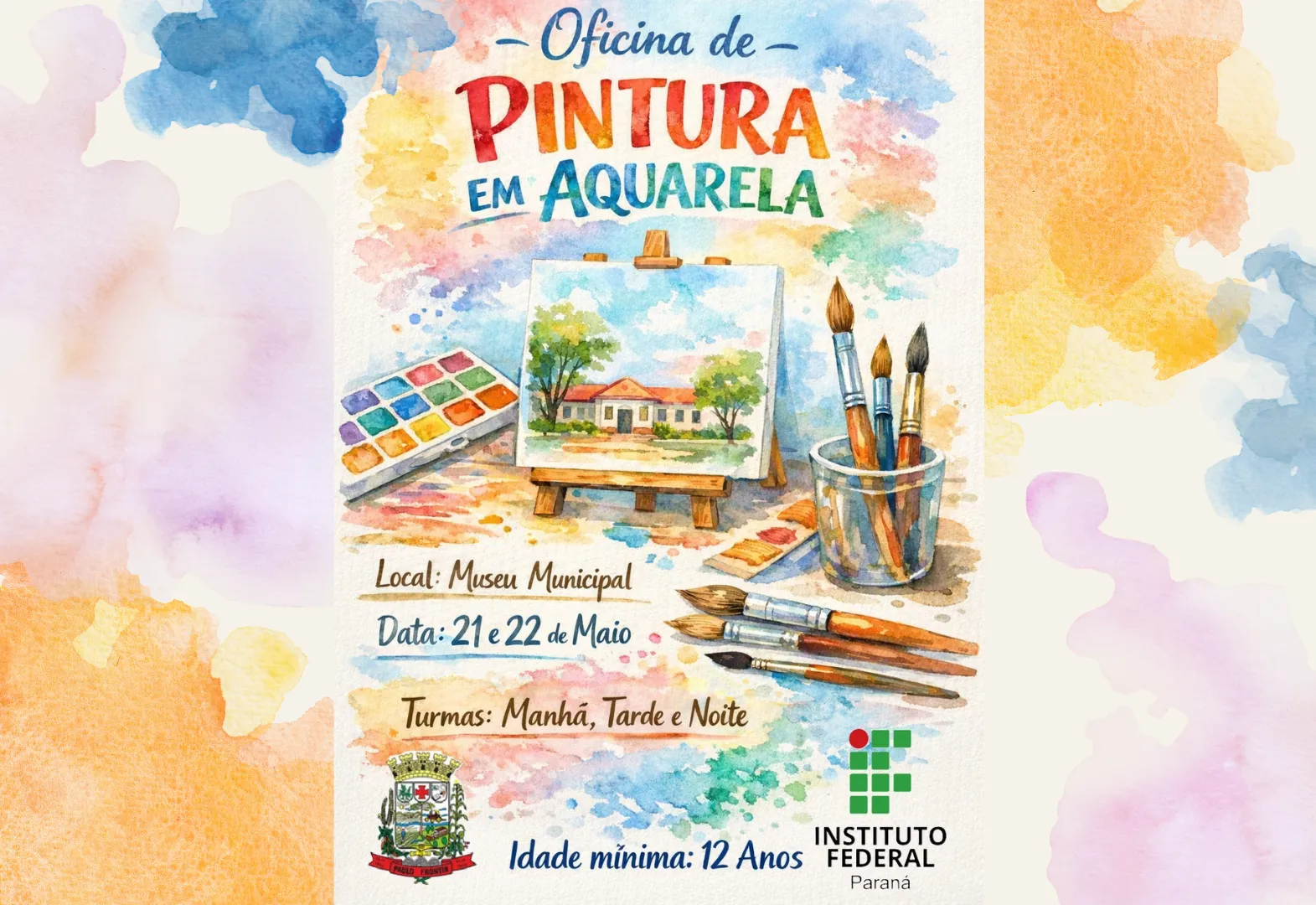 Oficina pintura em aquarela!