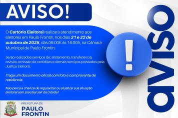 AVISO IMPORTANTE AOS ELEITORES DE PAULO FRONTIN