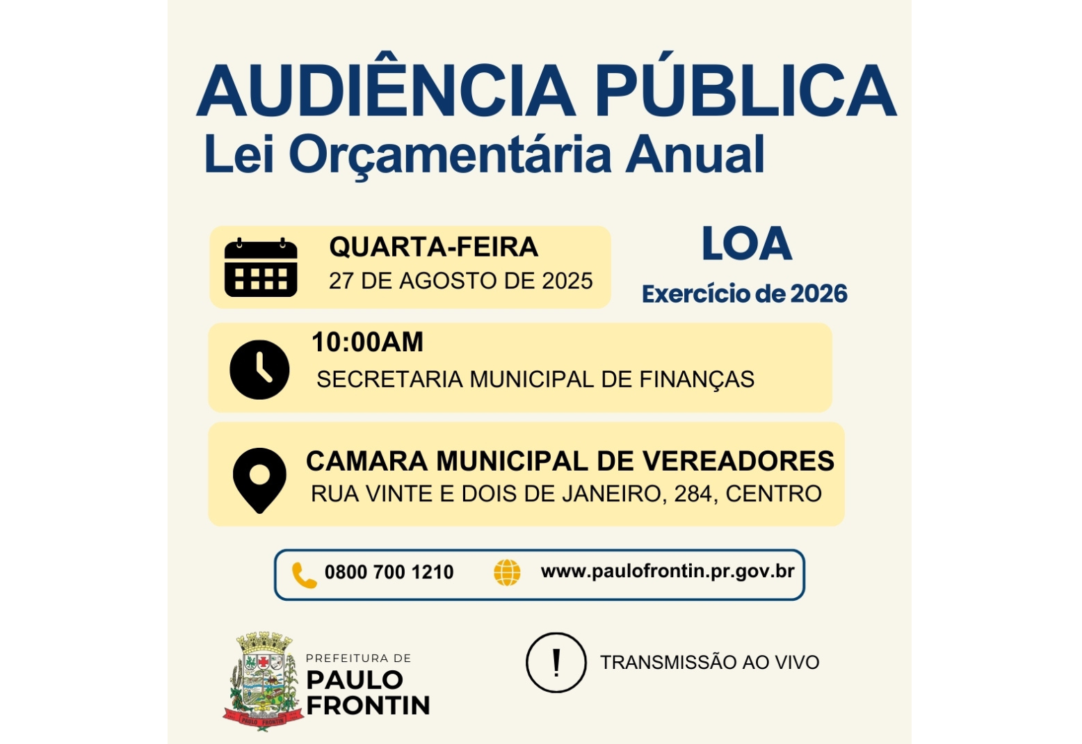 CONVITE – AUDIÊNCIA PÚBLICA